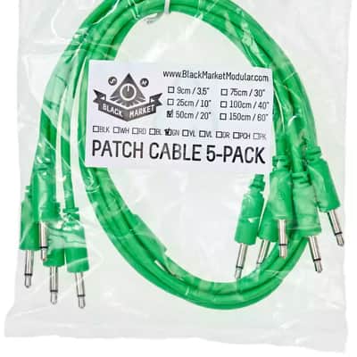 Black Market Modular Eurorack Patch Cables (100cm - Green - 5 Pack) image 2