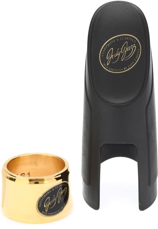 JodyJazz AS1 Power Ring Ligature with Cap for Hard Rubber Alto Saxophone Mouthpiece - Gold image 1