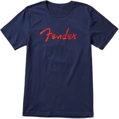 Fender Foil Spaghetti Logo Blue T-Shirt - Medium image 2