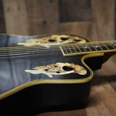 Galveston WOB-500BK Black Acoustic Electric Guitar Plastic Back | Needs Work | See Description | image 7