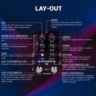 Mooer Drummer X2 Drum Machine Guitar Pedal with 121 Drum Grooves 11 Music Styles 7 Rhythm Slots Fill Function Tap Tempo Knob for Electric Guitar Bass (Price includes the import duty for US buyer) image 6