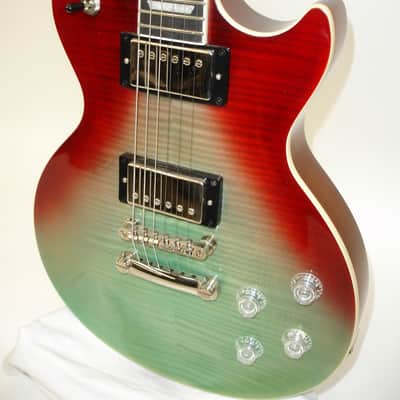 2021 Epiphone Les Paul Modern Figured Electric Guitar, Blueberry Fade image 3