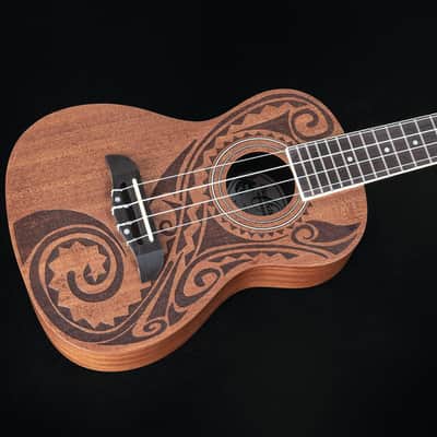 Oscar Schmidt OU2TAT All Mahogany Laser Etched Traditional Hawaiian Design 4-String Concert Ukulele image 6