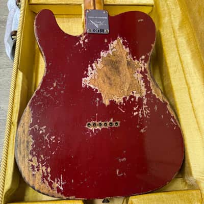 Fender Custom Shop LTD 50s C-WAH PINE ESQUIRE SUPER HEAVY RELIC AGED CIMARRON RED image 8