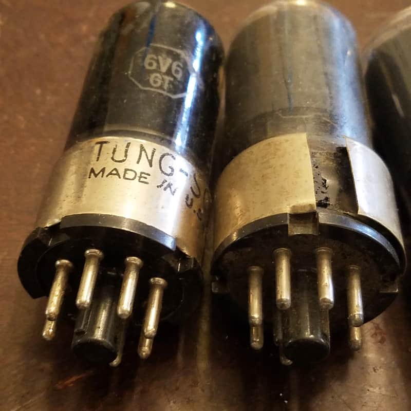 Raytheon etc. ONE (1) 6V6GT Beam Power AT1000 TESTED Vacuum Tubes greyglass metal base 6V6 Audio 1940-1946 image 1