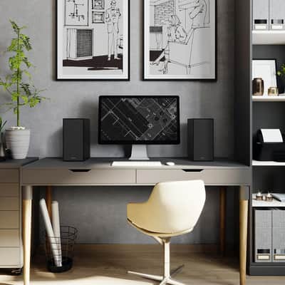 Klipsch Reference R-40PM 4 240W 2-Way Wireless Active Bookshelf Speakers, Pair, Black image 9