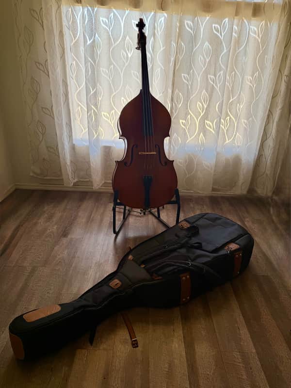 Upright Bass 1/4 Franz Junger Geigenbauer Model700 (2009) with fiber bow(NEW) Model 700 1/4 2009 - Red Natural imagen 1