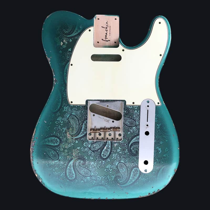 Made to Order - FRANCHIN Mars guitar body Paisley Relic Aged Nitro Lacquer (Black/Blue/Green/Gold/Silver/Pink) Basswood Poplar Telecaster-Tele-T-Style Made in Italy image 1