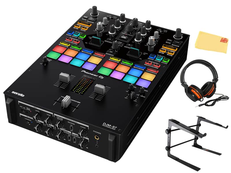 Pioneer DJ DJM-S7 Scratch-Style Performance DJ Mixer w/ Stand image 1