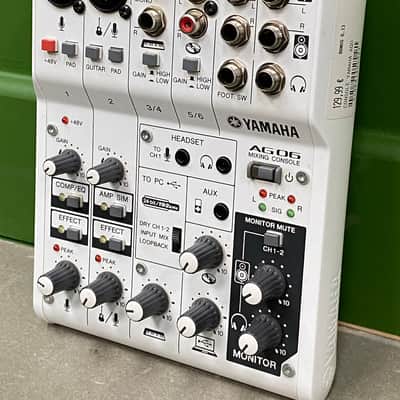 Yamaha AG06 6 Channel Mixer 2010s - White image 2