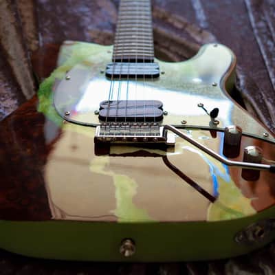 GB Liuteria Traditional Tele walnut burl and resin green image 21