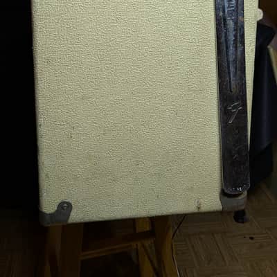 Fender 2x12 speaker cab. Early 1960s - Rough white/blonde/cream tolex image 6
