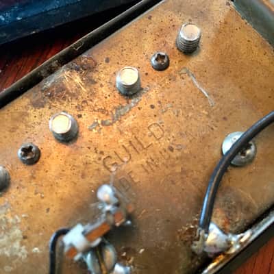PAIR- Guild Dearmond bass humbucker pickups jetstar starfire 8k c 1970 Chrome original vintage USA image 4