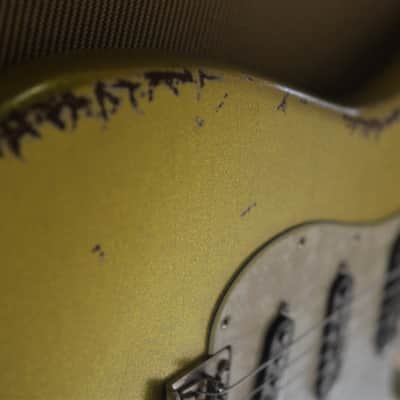 American Fender Stratocaster Relic Custom Vintage Gold Chartreuse Sparkle Texas Specials image 24