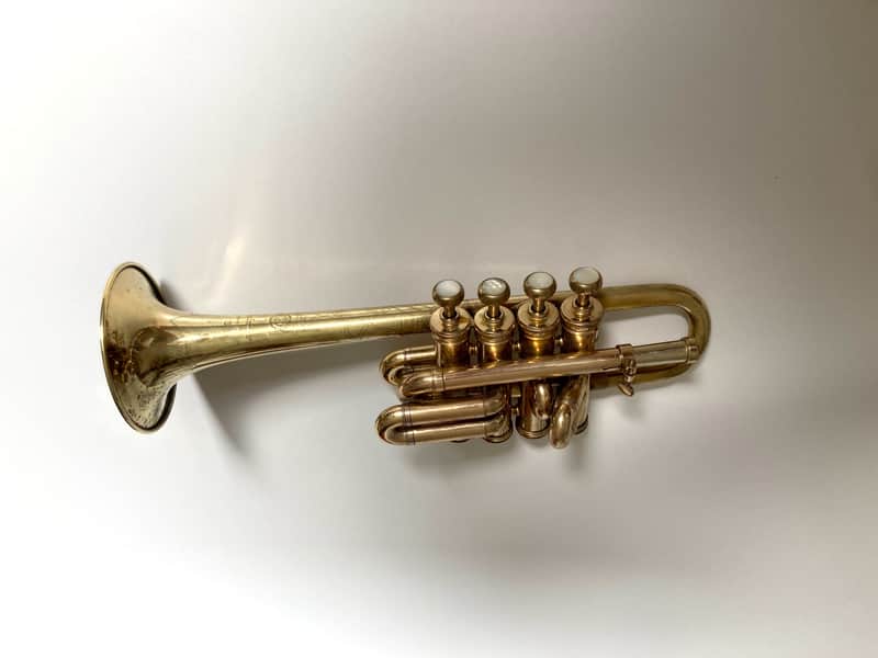 Selmer-Paris Maurice André 4-Valve Piccolo Trumpet in G (Sol) 1970 - Gold Lacquer image 1