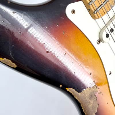 2023 Fender Custom Shop ’56 Heavy Relic Stratocaster – 3 Tone Sunburst image 14