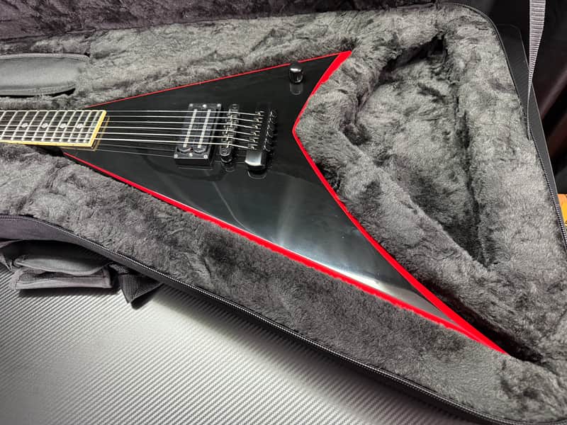 Jackson Kevin Bond Signature Rhoads - Black with Red Bevels | Reverb