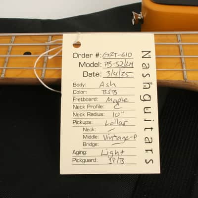 Nash Bass PB-52 Butterscotch Blonde Lollar Pickup Left Handed GRT-610 image 13