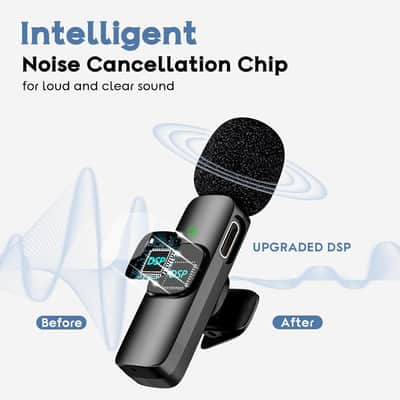 Wireless Lavalier Microphone for iPhone Android Recording Interview Podcast Video image 2