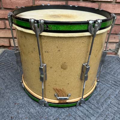 Vintage WFL LUDWIG 12x15 Parade Marching Mid-50's Snare Drum Mahogany 3PLY Silver Sparkle image 2