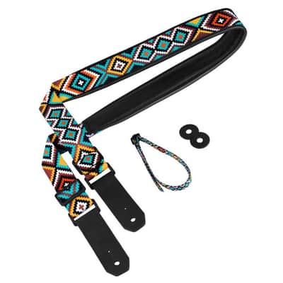 Strap for Guitar Ukrainian Nylon + Leather Ethnic Colored image 3