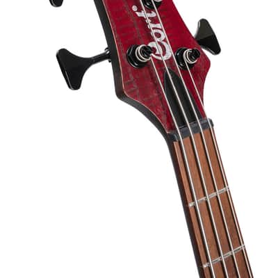 Cort B4ELEMENTOPBR Artisan Series B4 Element Bass Guitar -Open Pore Burgundy Red (B4ELEMENTOPBR-U) image 4