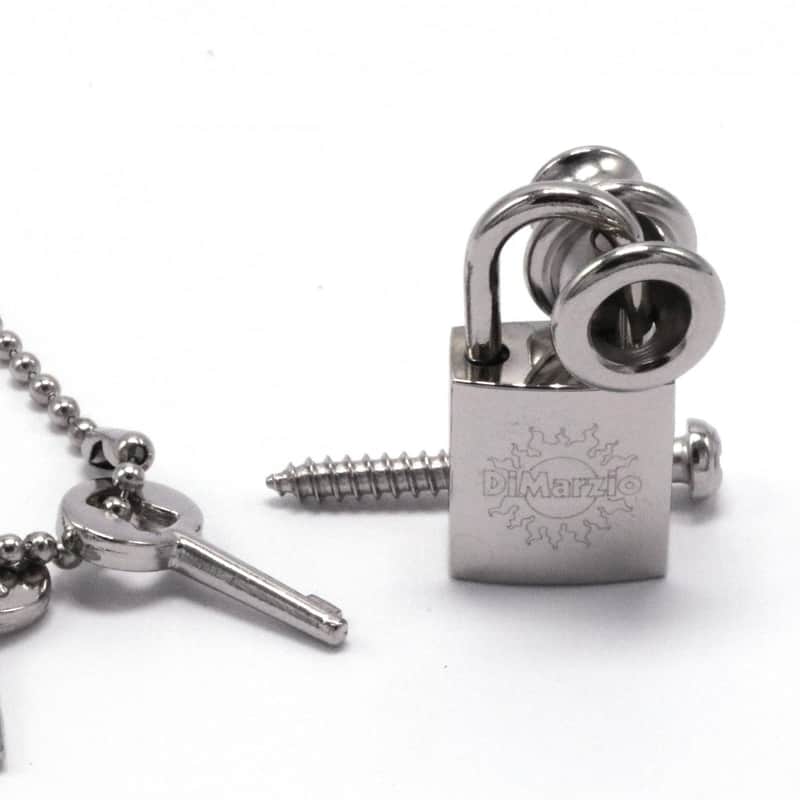 DiMarzio DD2100N Guitar Lock Guitar Strap Security System - Chrome Padlock NEW image 1