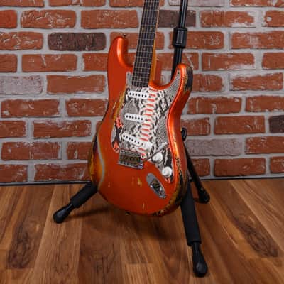 Fender Custom Shop SR25 61 Stratocaster Super Heavy Relic Candy Tangerine over 3-Color Sunburst w Boos Leather Custom Pickguard 2025 w/OHSC image 5