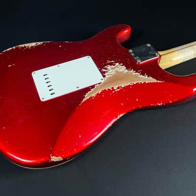Fender Custom Shop 1958 Stratocaster, Heavy Relic-Faded Aged Candy Apple Red image 9