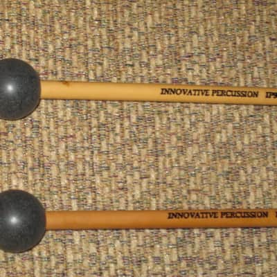 ONE pair new old stock (with packaging) Innovative Percussion James Ross IP906 BRILLIANT XYLOPHONE / GLOCKENSPIEL / BELL Mallets, 1 and 1/8" Black Round Ball (head), Rattan Handle -- BRILLIANT for bright cutting tone, sound, response (from 2019) image 6