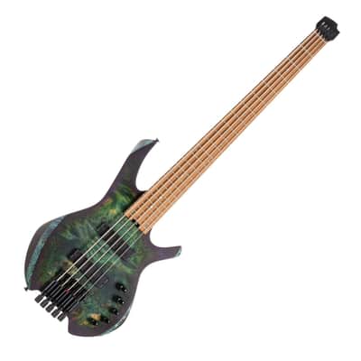 Cort SPACE5SDG Artisan Series Space 5 Bass Guitar (5-String) - Star Dust Green image 2