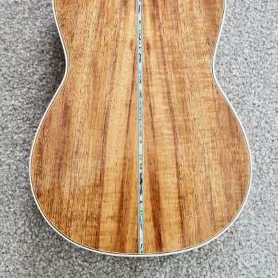 Big Island Ukulele Co. Solid Koa Deluxe Soprano Abalone Inlay KX-SPG W/ Carrying Case image 6