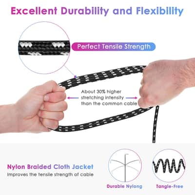 10FT 2 Pack Instrument Cable - Electric Guitar & Bass Guitar Cable with Right Angle 1/4 Inch Connector - Black & White image 5