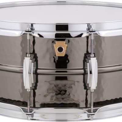 Ludwig Black Beauty Hammered Brass Snare Drum - 6.5 inches x 14 inches  Black Nickel image 2