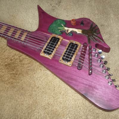 unique stock, "Tree of life"carved spectacular solid purpleheart guitar and bass,ships direct image 2