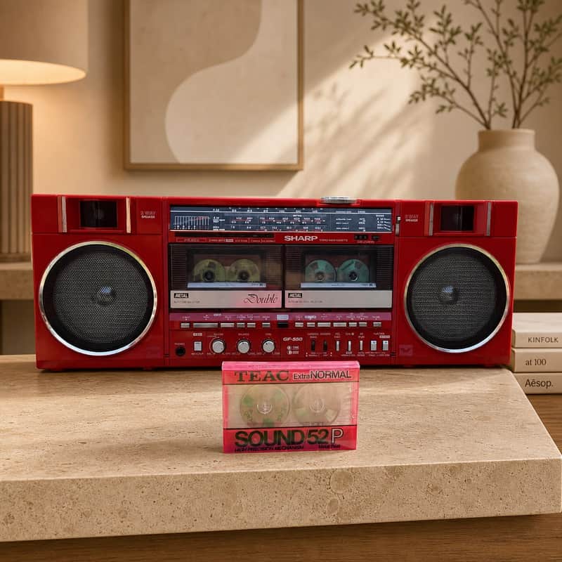 Sharp GF-550ZR Rare Vintage Cassette Boombox  Ghettoblaster Warranty +Manual image 1