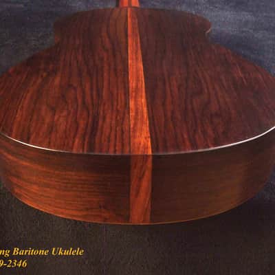 Gift for Musician - Handmade 8 String Baritone Ukulele, Solid Acacia, Indian Rosewood, Slotted Head, Floral Inlay, Bruce Wei UG19-2346 image 9