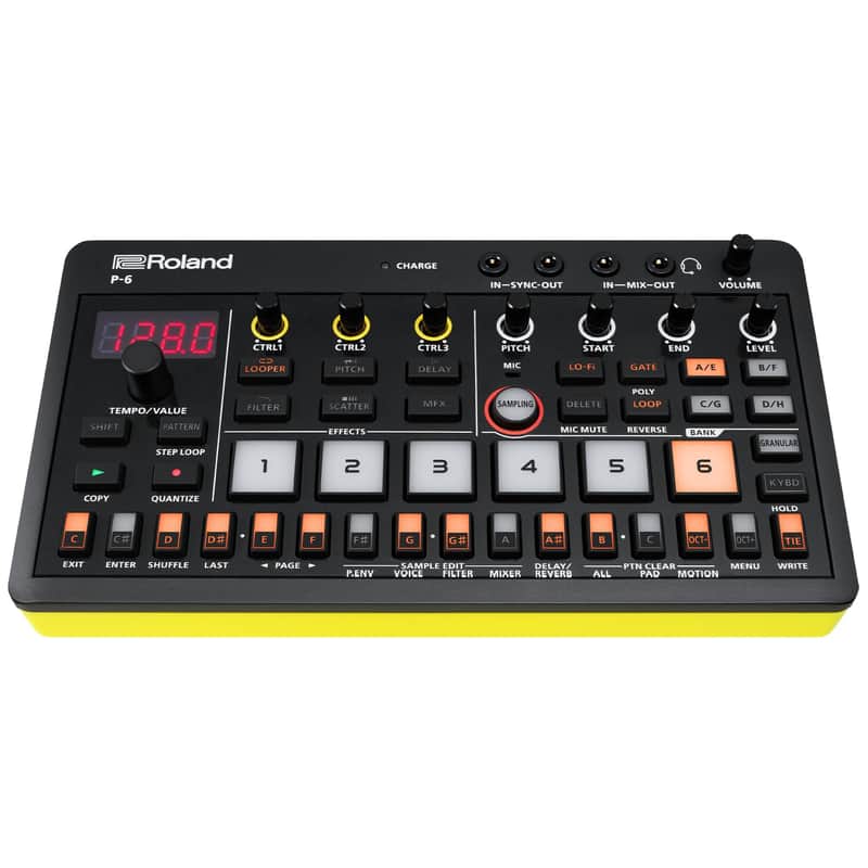 Roland AIRA Compact P-6 Creative Sampler | Granular Sound Design | Powerful Sequencer | Onboard Keyboard | Custom Loops | Built-In Mic | Hands-on Effects
