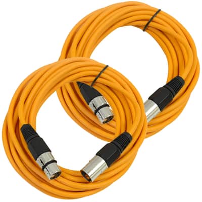 Seismic Audio SAXLX-25ORANGE2 XLR Male to XLR Female Mic Cable - 25' (2-Pack)