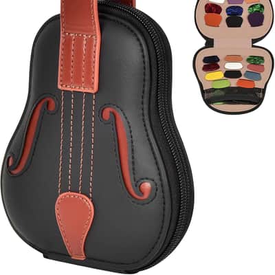 Guitar Picks Holder Case Hold 24+ Packs, Pick Variety Accessories Storage Pouch Organizer for Picko Plectrums for Acoustic Electric Guitars Bass Ukulele (Box Only) image 1
