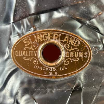 Slingerland 24" x 14" 1951 Artist Model Gray Oyster Pearl with calfskin heads for Local Pickup Only in Milwaukee, WI image 2