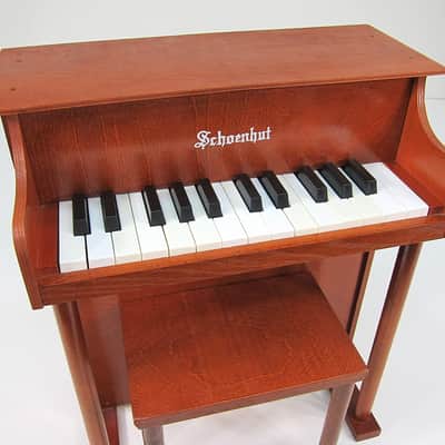 1960s Schoenhut Children's Toy Upright Piano Two Octave Near Mint Birch Cabinet & Matching Bench! image 22