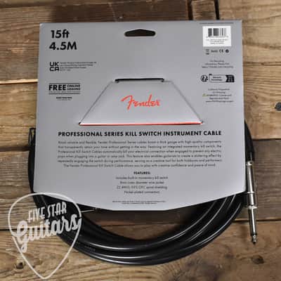 Fender 15' Professional Series Kill Switch Cable Straight/Right Angle image 2