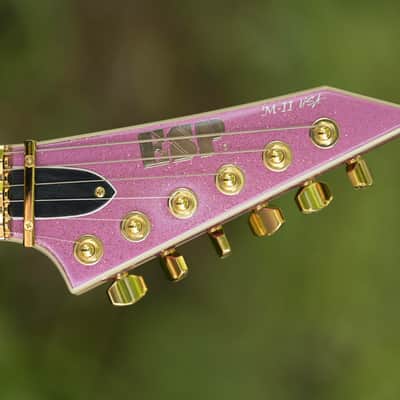 ESP USA M-II NTB FR EMG, Gold Hardware - Disco Pink Sparkle image 2