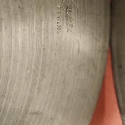 Vintage Zyn Made in England Cymbal Pack 22" Ride, 18" Crash, 14" Hi Hat Cymbals image 3