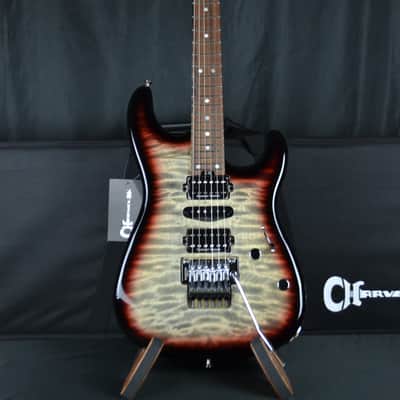 Charvel MJ San Dimas Style 1 HSH PF QM FR with Case - Midnight Glow image 2