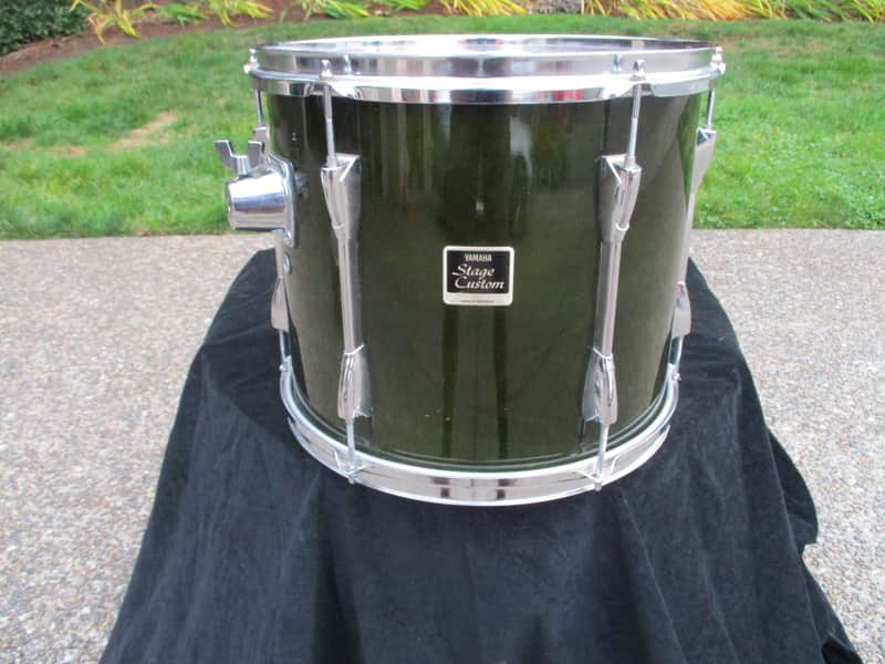 Yamaha Stage Custom 14 X 12 Floor Tom, Forest Green Lacquer, Birch, Excellent! image 1