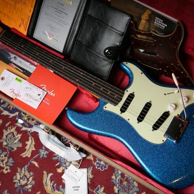 Fender USA Custom Shop 62 Flamethrower Stratocaster Relic Blue Sparkle image 1