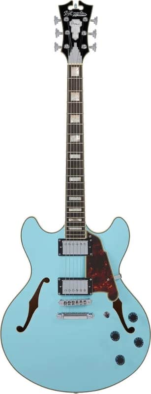 D'Angelico Premier DC Semi Hollow Electric Guitar, Sky Blue DAPDCSKBCS image 1