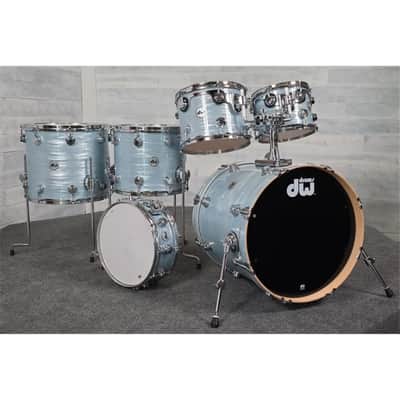 Used DW Collectors VLT 333 Maple 7pc Drum Set Pale Blue Oyster - Very Good image 2